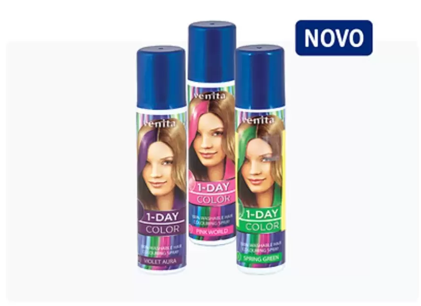 venita, 1-Day Color, sprej za kosu u boji, roze, zelena ili ljubičasta