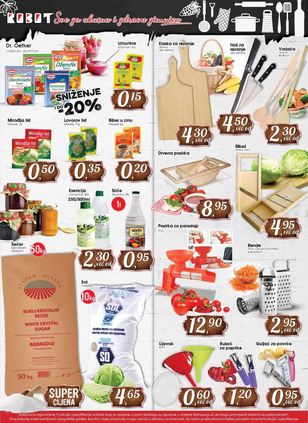 zimnica. kako pripremiti zimnicu. daska. so, secer. limuntos. lijevak. robot katalog. robot akcija. rovot kataloska akcija.