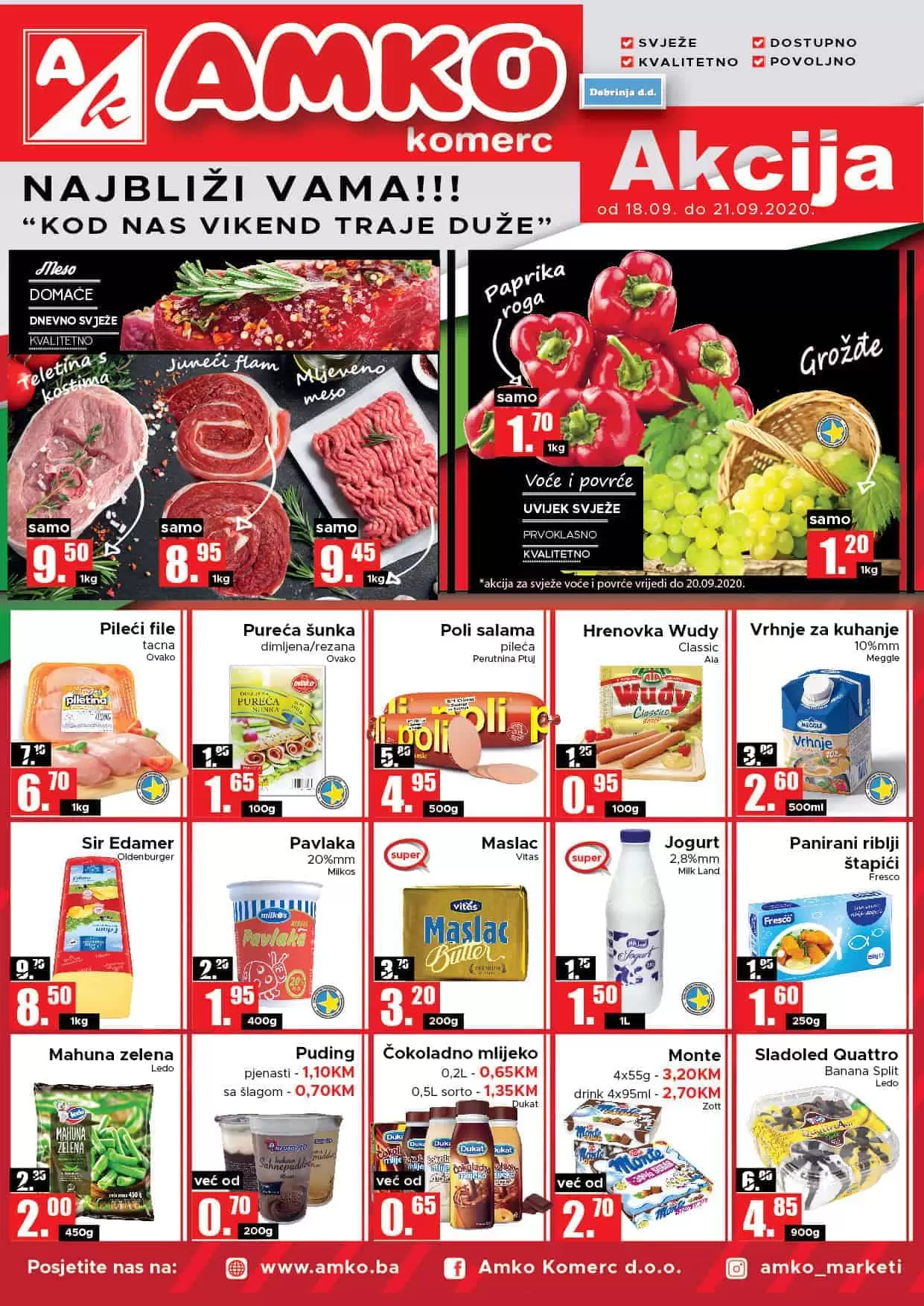 amko snizenje. amko akcija. amko popust. prehrana. svjeze meso. piletina. 