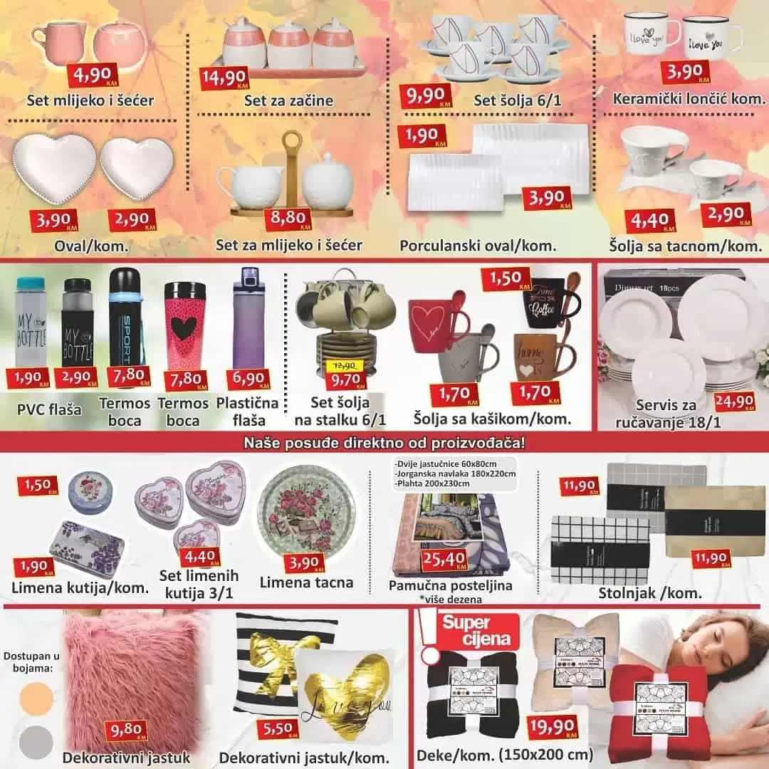 izbor trgovine katalog. izbor trgovine snizenje. zdjela. jastuk. tanjiri za rucavanje.