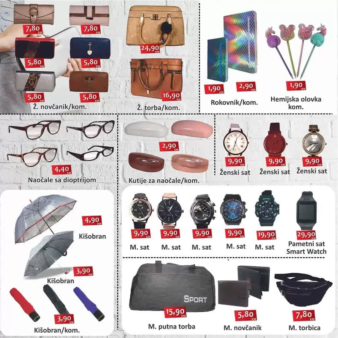 izbor trgovine katalog. izbor trgovine snizenje.  kisobran, sat. kais. torba.