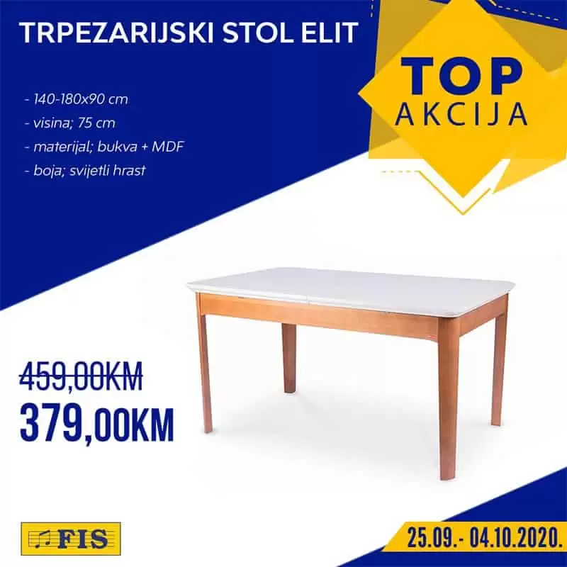 top akcija fis. fis akcija. fis katalog. fis snizenje. fis popust.  trpezarijski stol