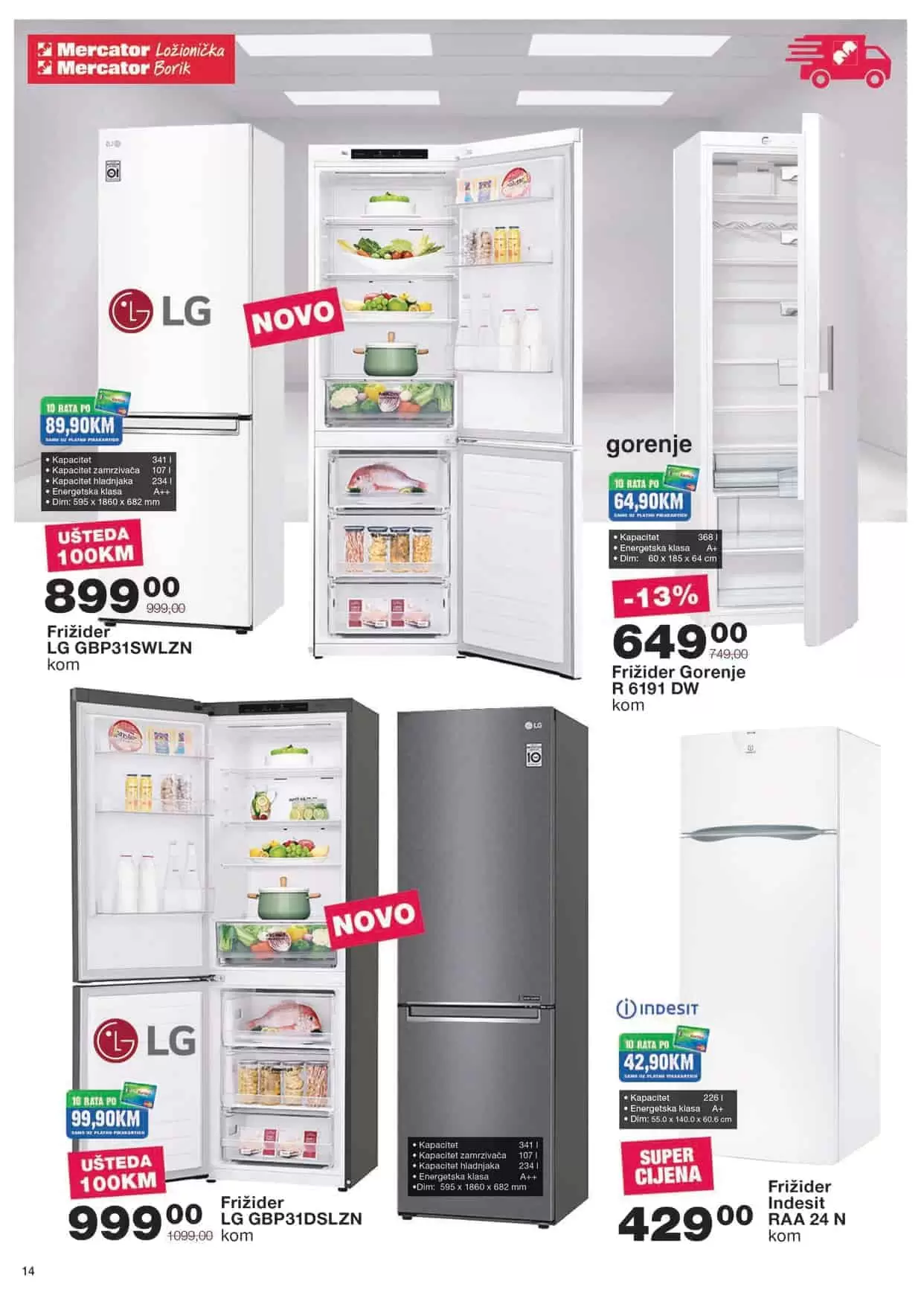 mercator katalog. mercator lozionicka. mercator sezonska raspodaja. frizider. lg. 