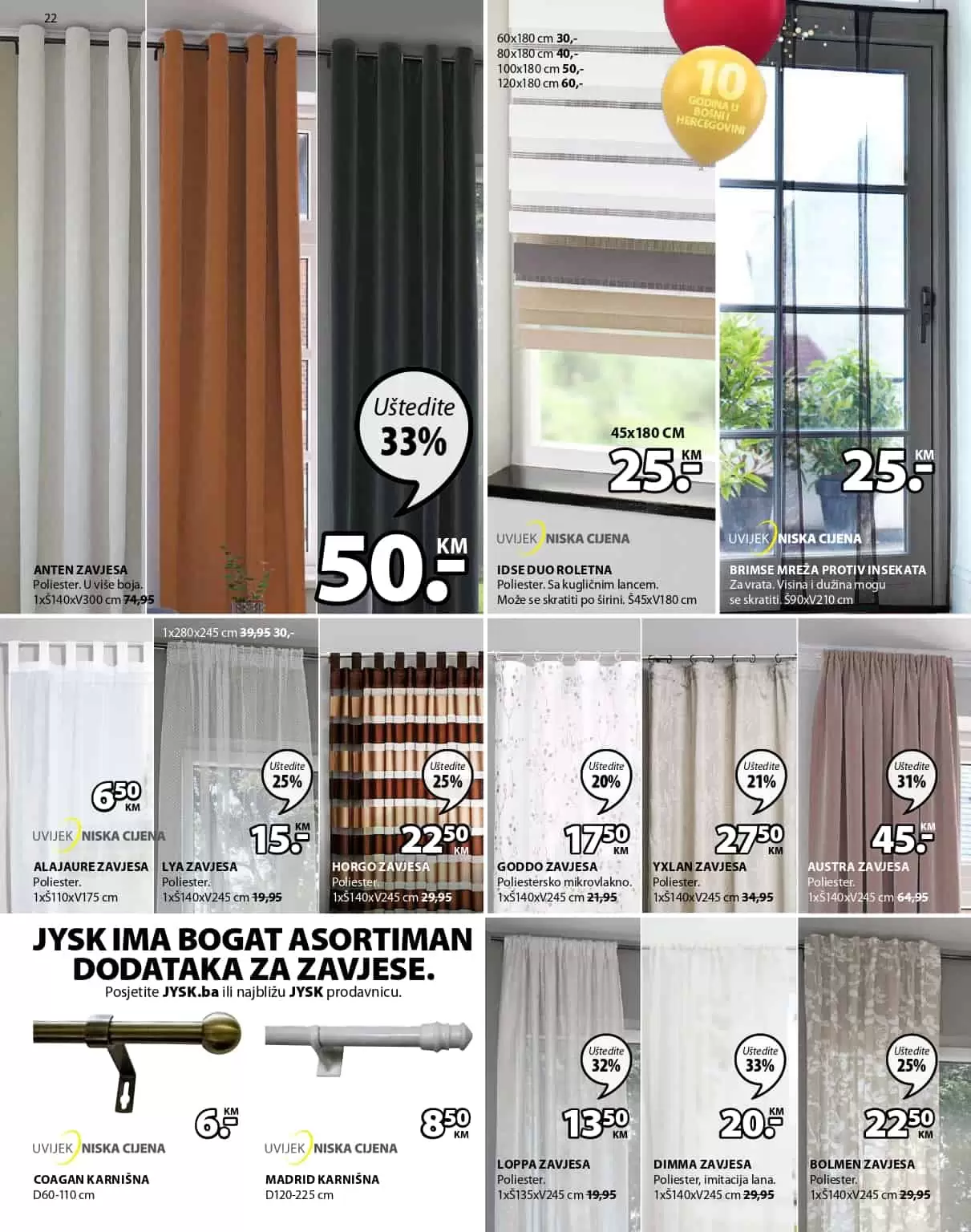 jysk katalog. jysk rasprodaja. jysk radno vrijeme. jysk popust.  zavjesa. koncana zavjesa