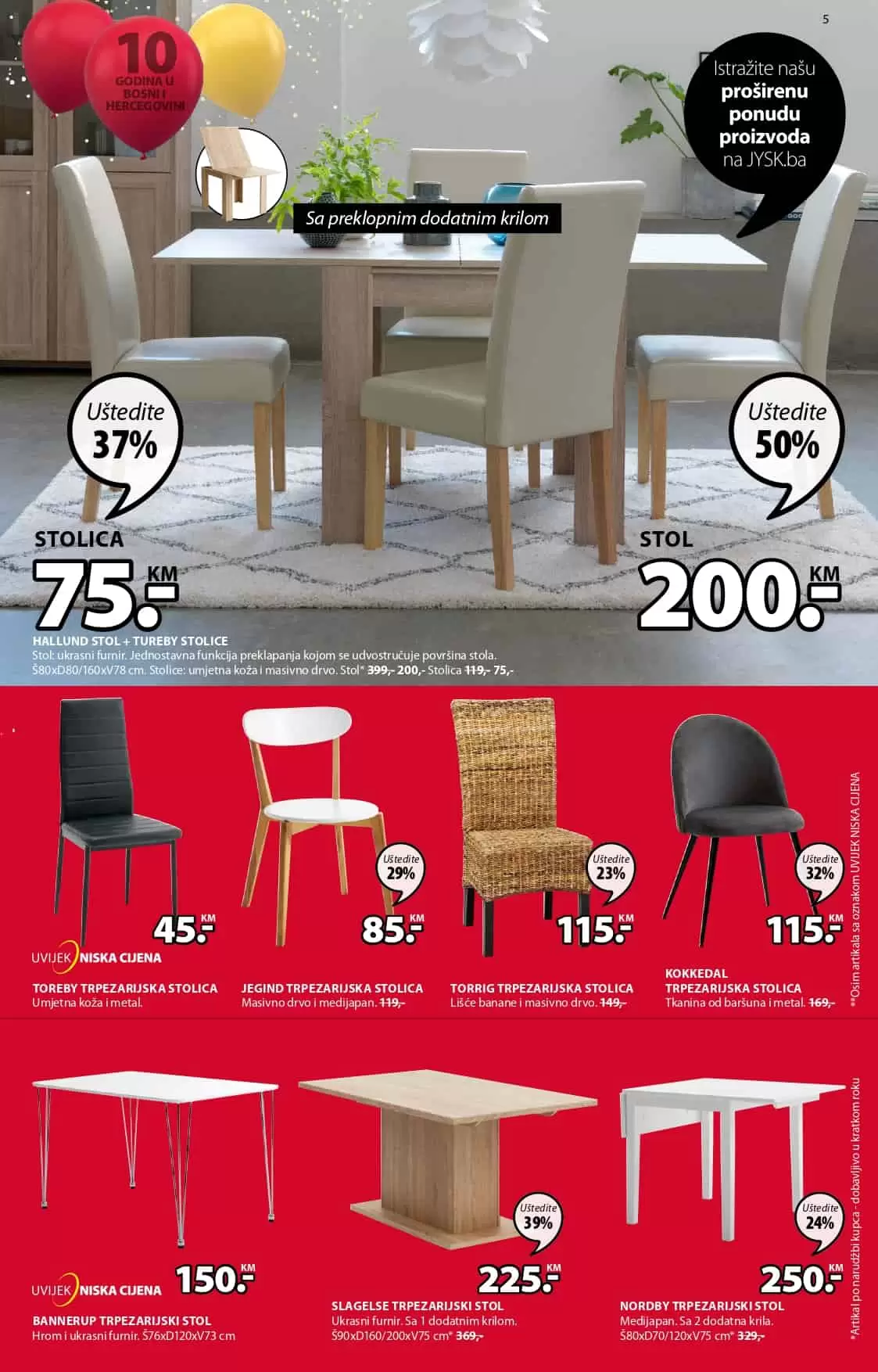jysk akcijski katalog. jysk raspodaja. jysk snizenje. jysk popust.  trpezarijska stolica