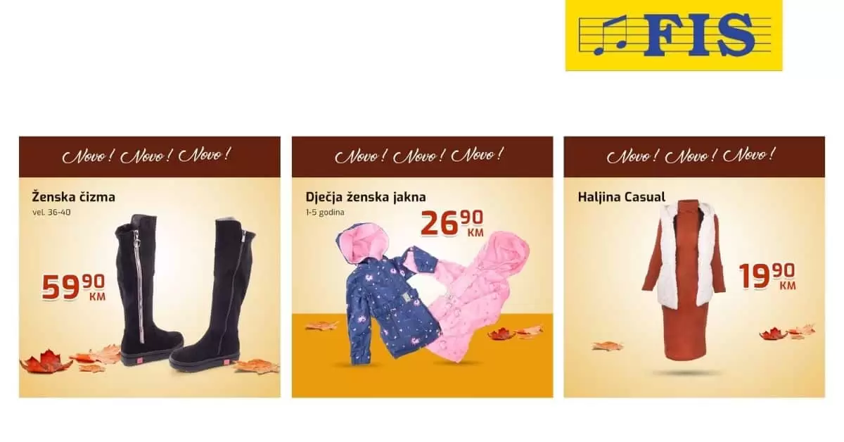 novo u fisu na odjelu tekstila.