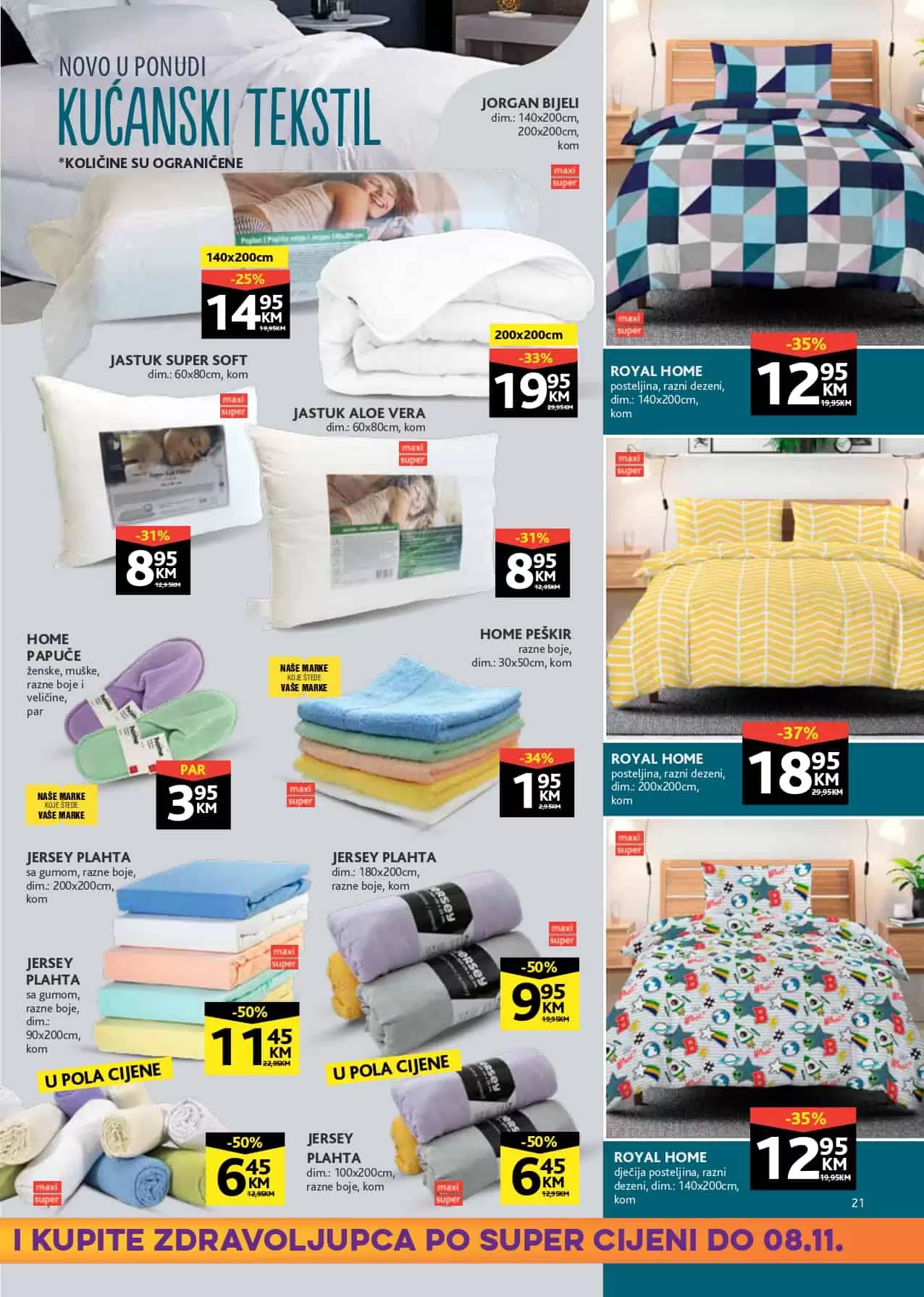 zdravoljupci. Konzum katalog. konzum snizenje.  posteljina. peskir. pamucna posteljina. jastuk. jorgan. 