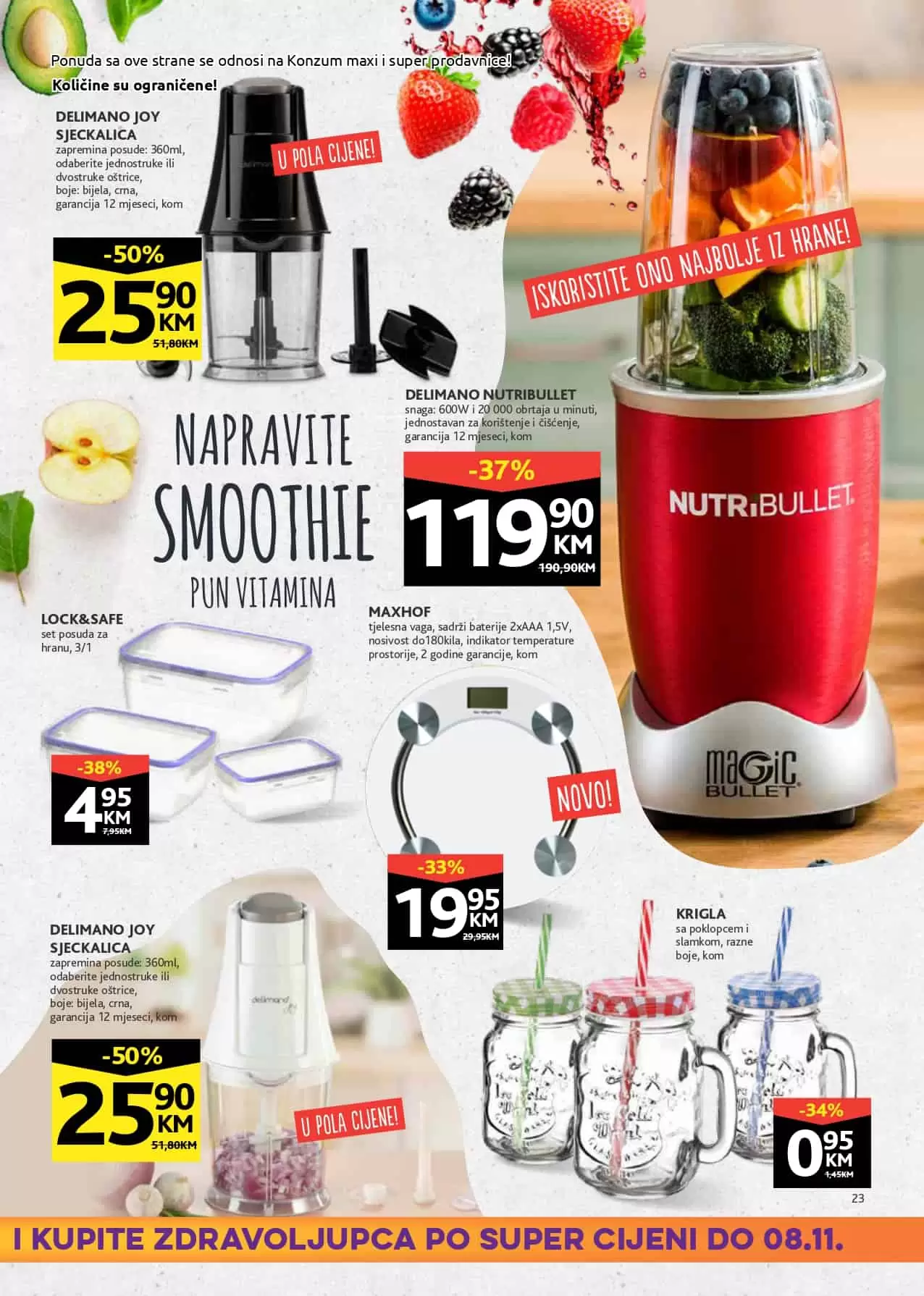 zdravoljupci. Konzum katalog. konzum snizenje.  sokovnik 