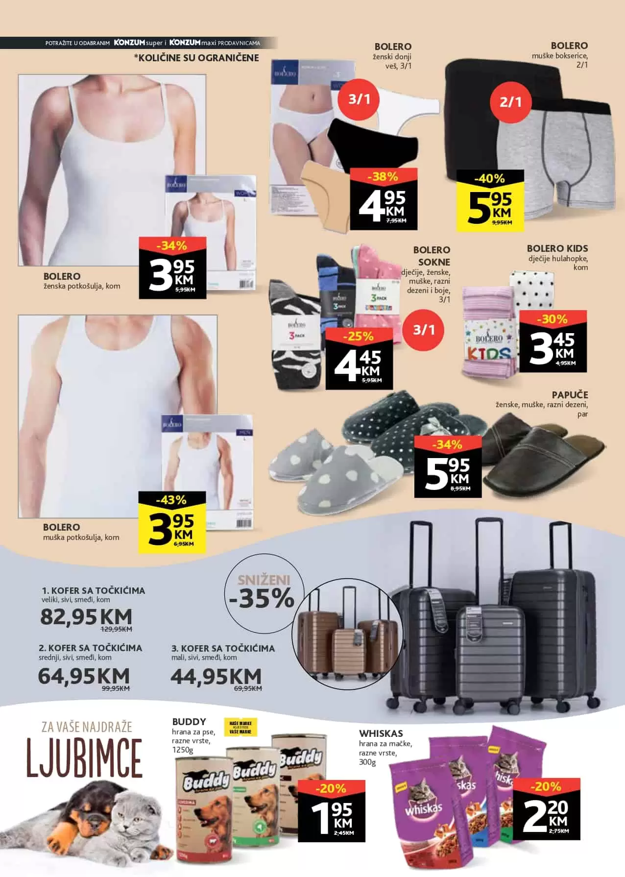 zdravoljupci. Konzum katalog. konzum snizenje.  carape. potkosulje. kofer. 