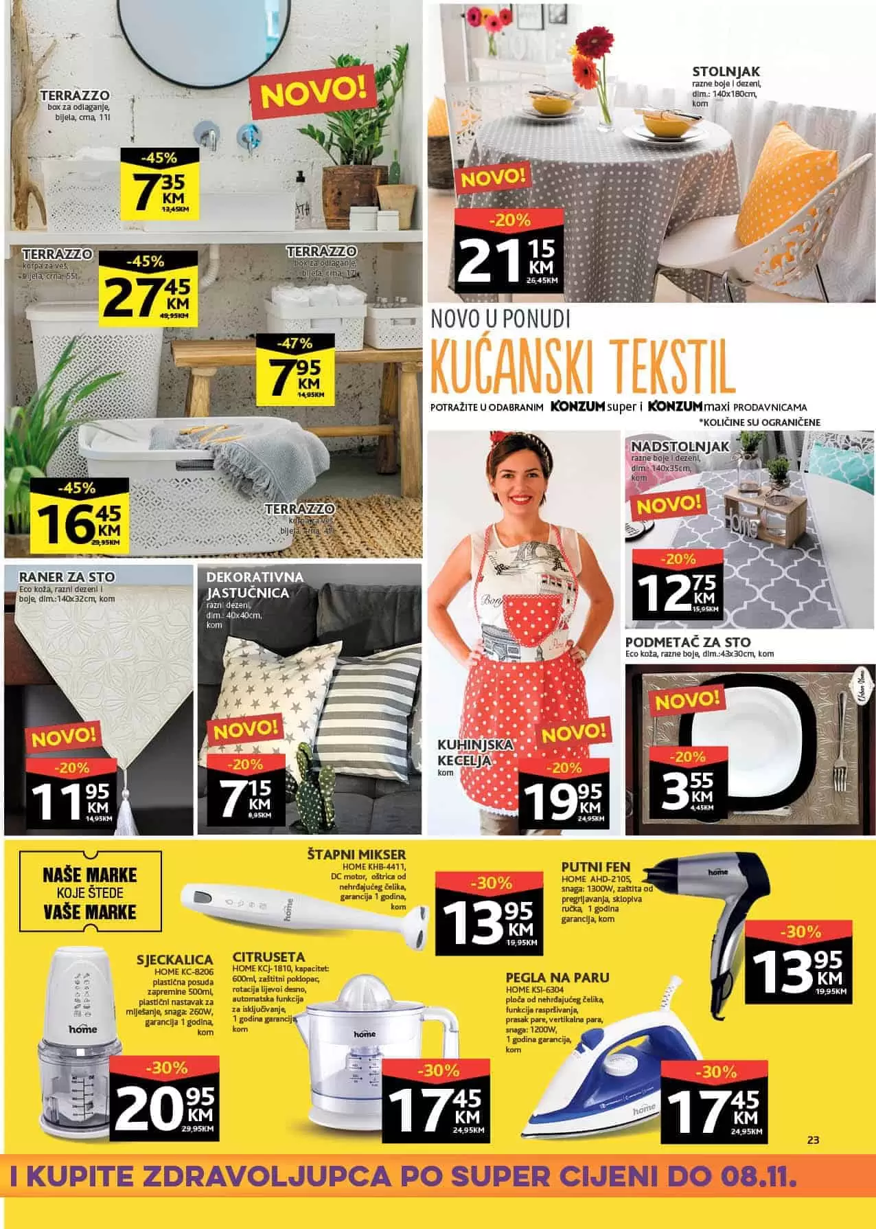 konzum snizenje. konzum katalog. konzum cijene.  jastuk. jorgan. kakv jastuk odabrati. pregaca. 