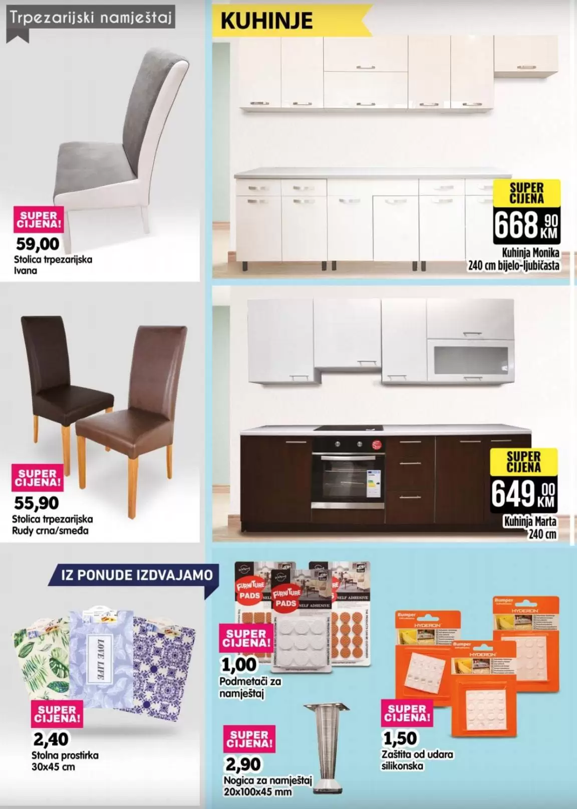 bingo katalog. bingo akcija. bingo snizenje. bingo popust. namjestaj sarajevo, namjestaj tuzla.  kuhinja, trpezarijska stolica.