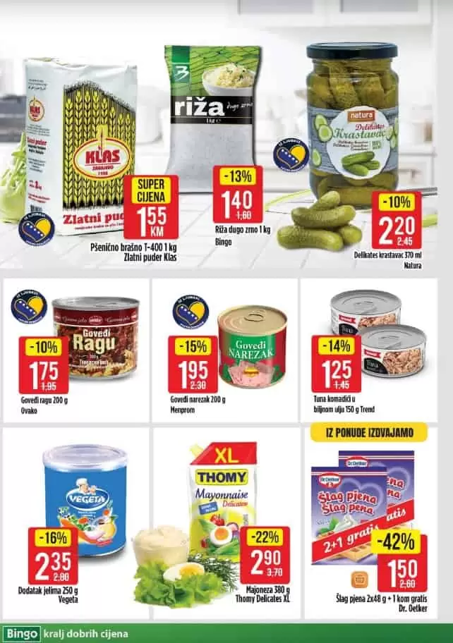 bingo akcijski katalog. snizenje. popust. akcija. snizeno. klas brasno. riza bingo. vegeta. 