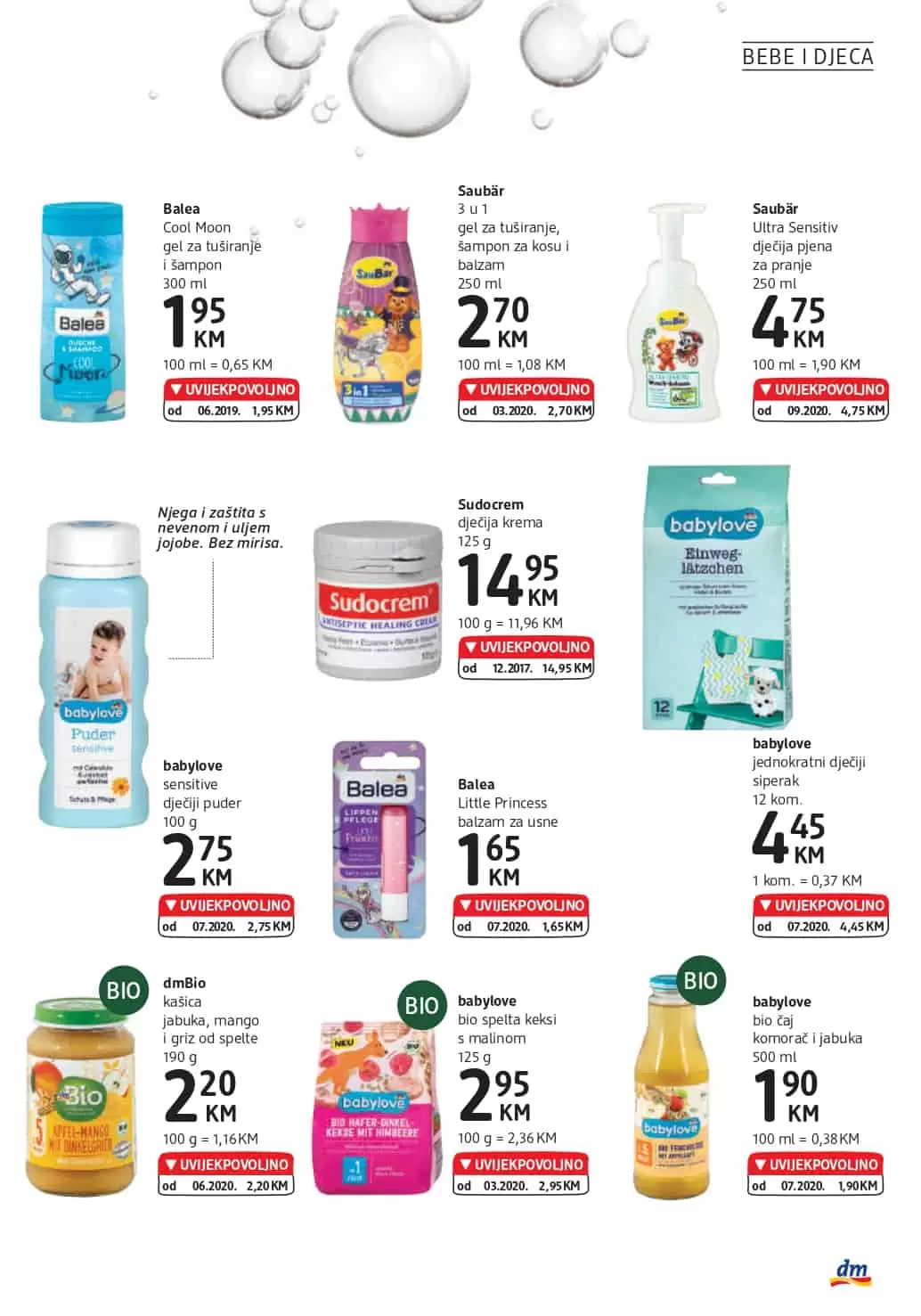 dm katalog. dm drogerie markt. dm snizenje. dm akcija. dm popusti.  sve za bebe. pelenski osip. babybonus. uvijekpovoljno. garancija niske cijene. 