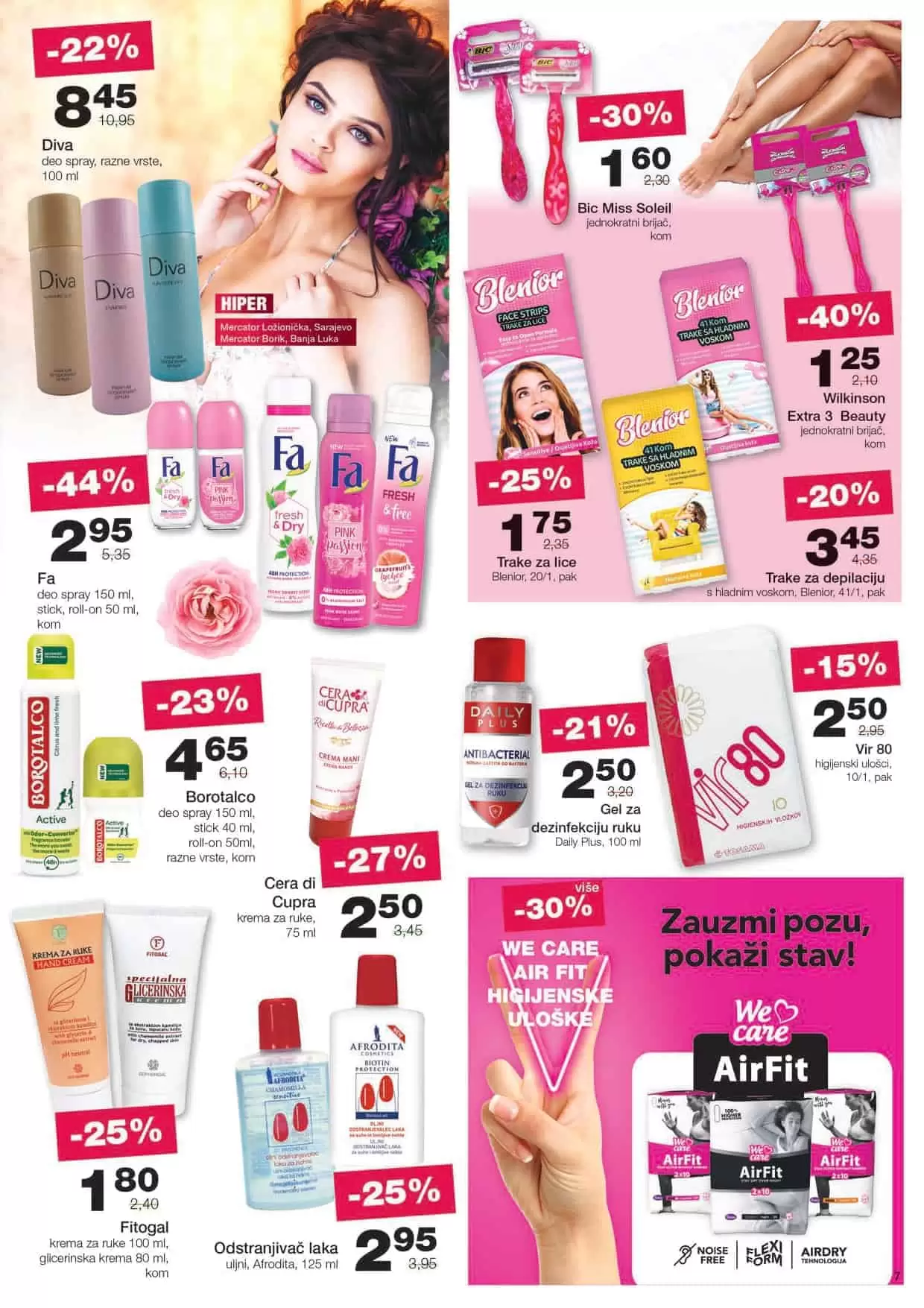 mercator katalog. mercator snizenje. mercator popust. mercator lozionicka.  higijenski ulosci. vata. 