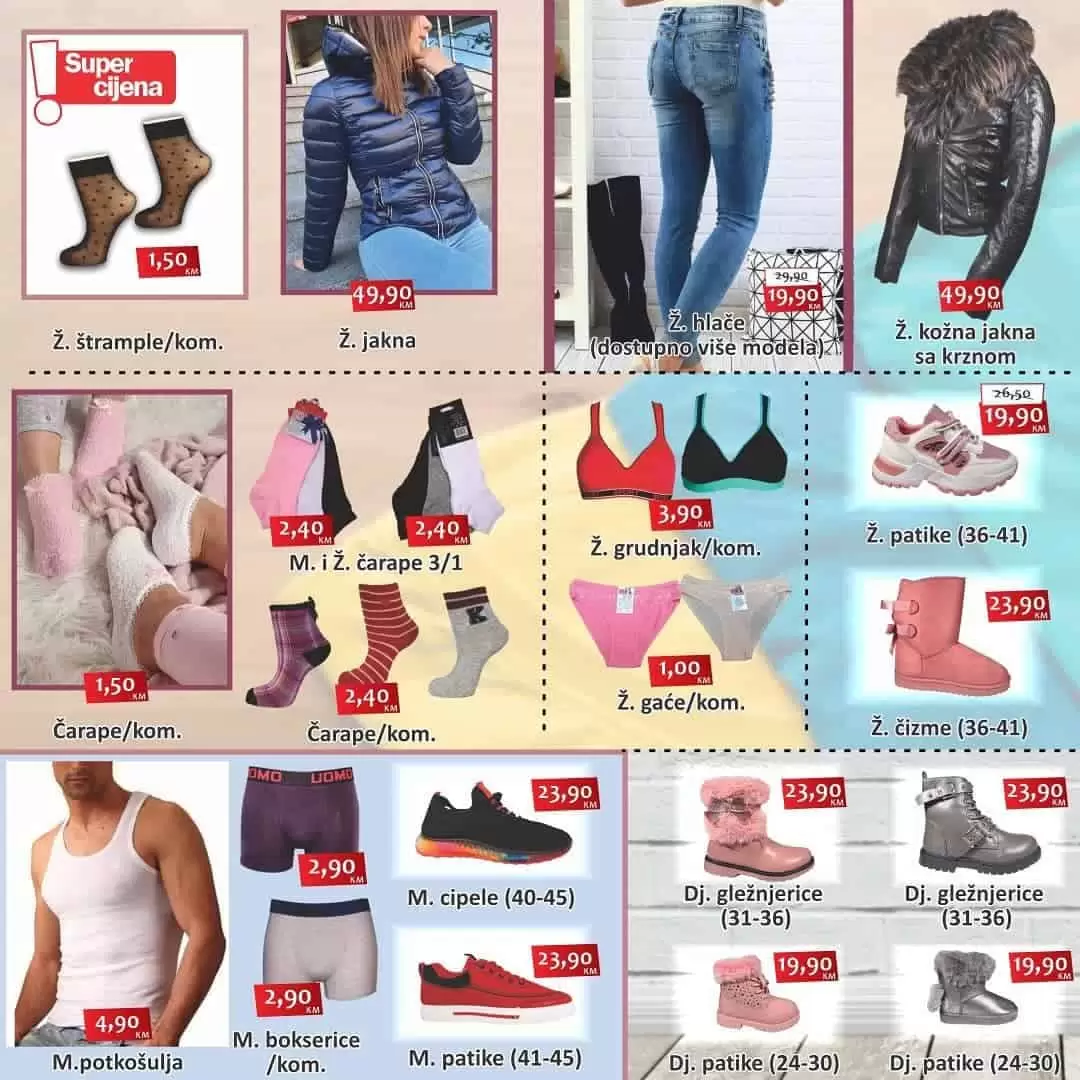 izbor trgovine letak. snizenje. akcija. popust.  cizme. zimske cizme. gleznjace. farmerice. gdje kupiti farmerice. 