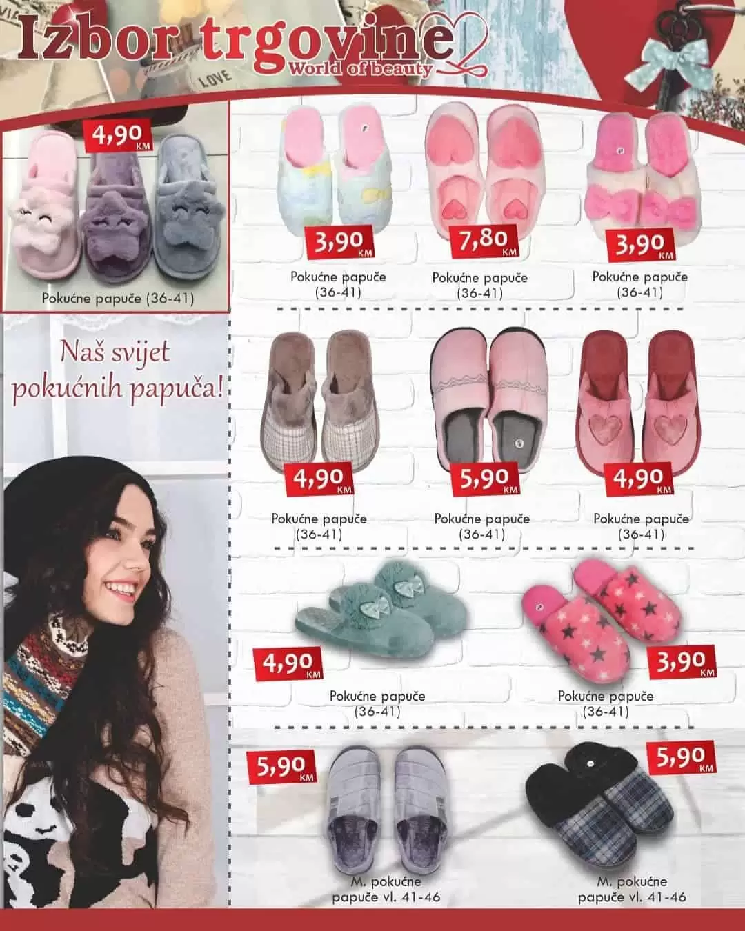 izbor trgovine akcijski katalog. snizenje. akcija. popust.  papuce. pokucnice. 