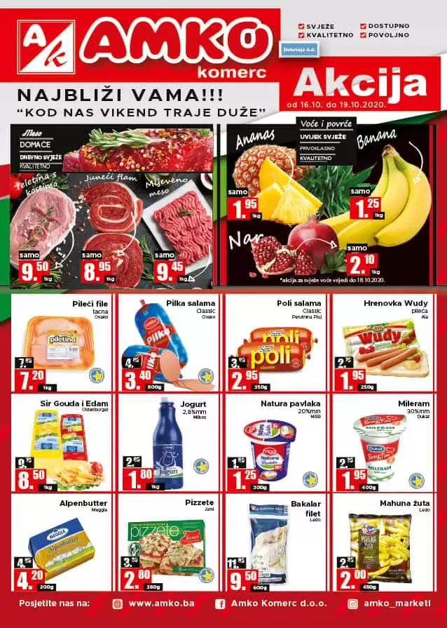 Amko vikend akcija. amko snizenje. amko kupujmo domace. amko nagradna igra. amko popust. najnize cijene. 
