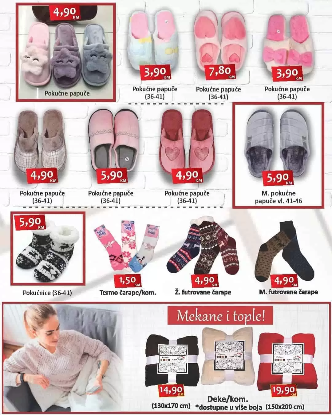 izbor trgovine akcijski katalog. snizenje. akcija. popust.  tople ppauce. pokucnice. tople carape. debele carape. izbor trgovine akcijski katalog. snizenje. akcija. popust. 