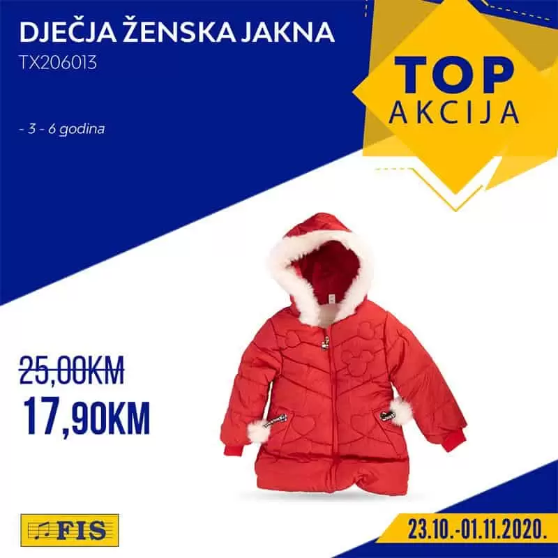 fis akcija. fis snizenje. fis popust.  djecija jakna. 