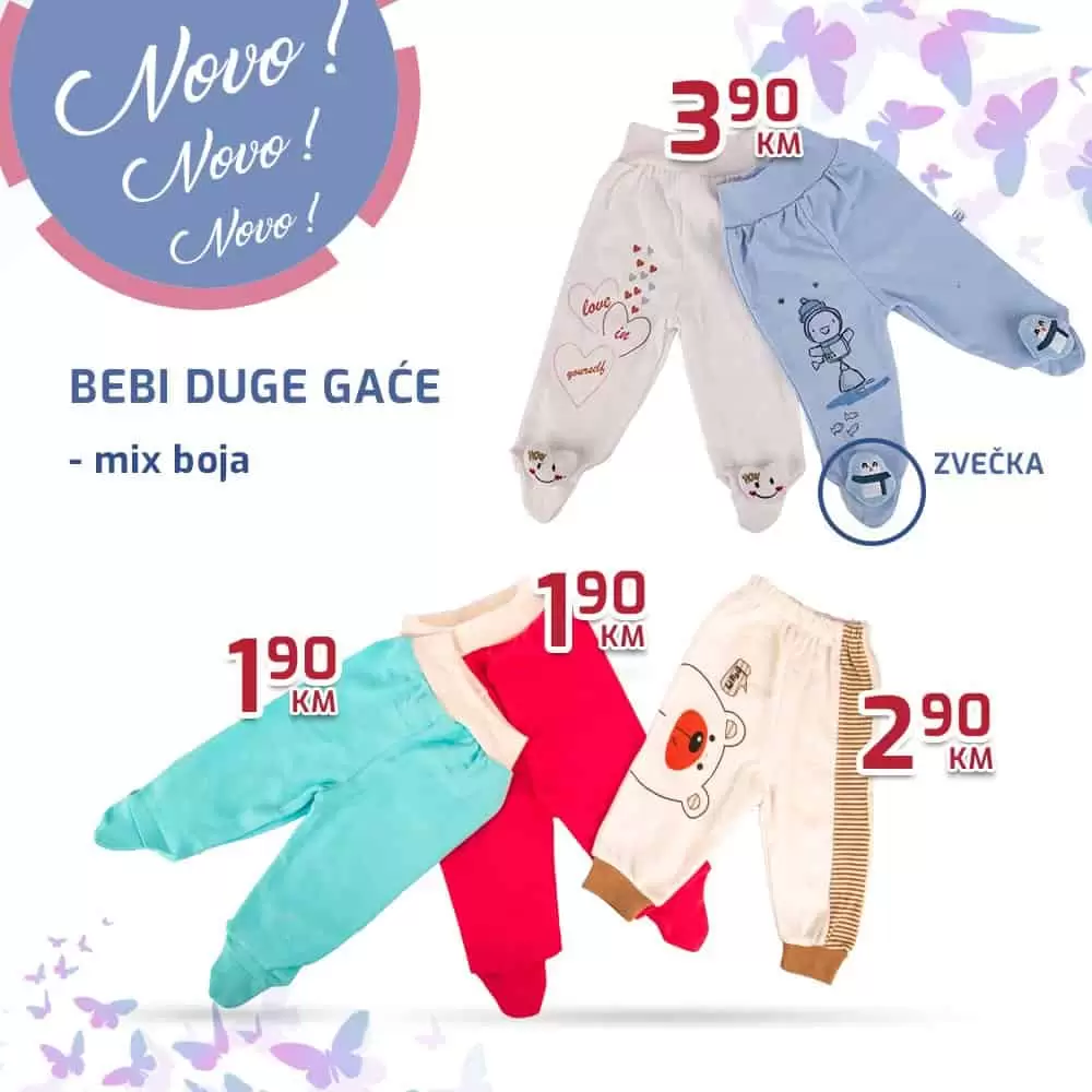 bebi duge gace za bebe. hlacice za bebe. odjeca za bebe. fis akcija. fis snizenje. fis popust.
