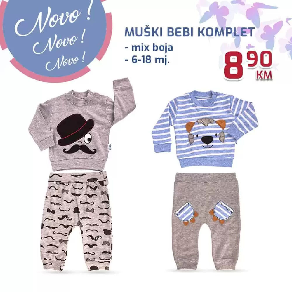 bebi komplet za djecake. muski bebi komplet.