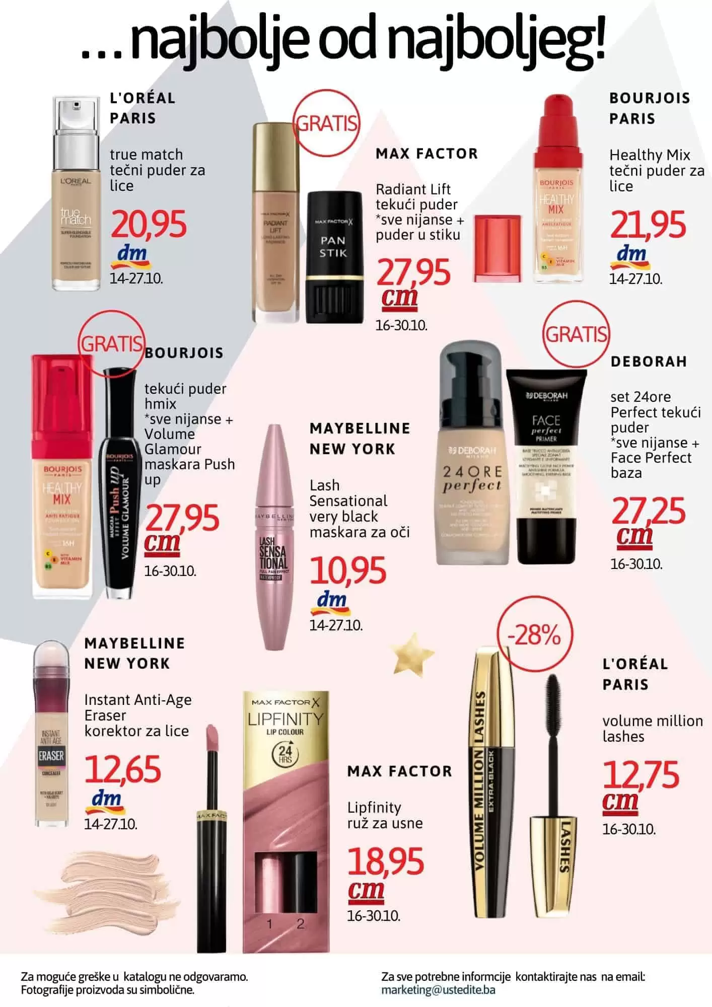 super akcija dm. super akcija cm. snizenje akcija popusti. make up.