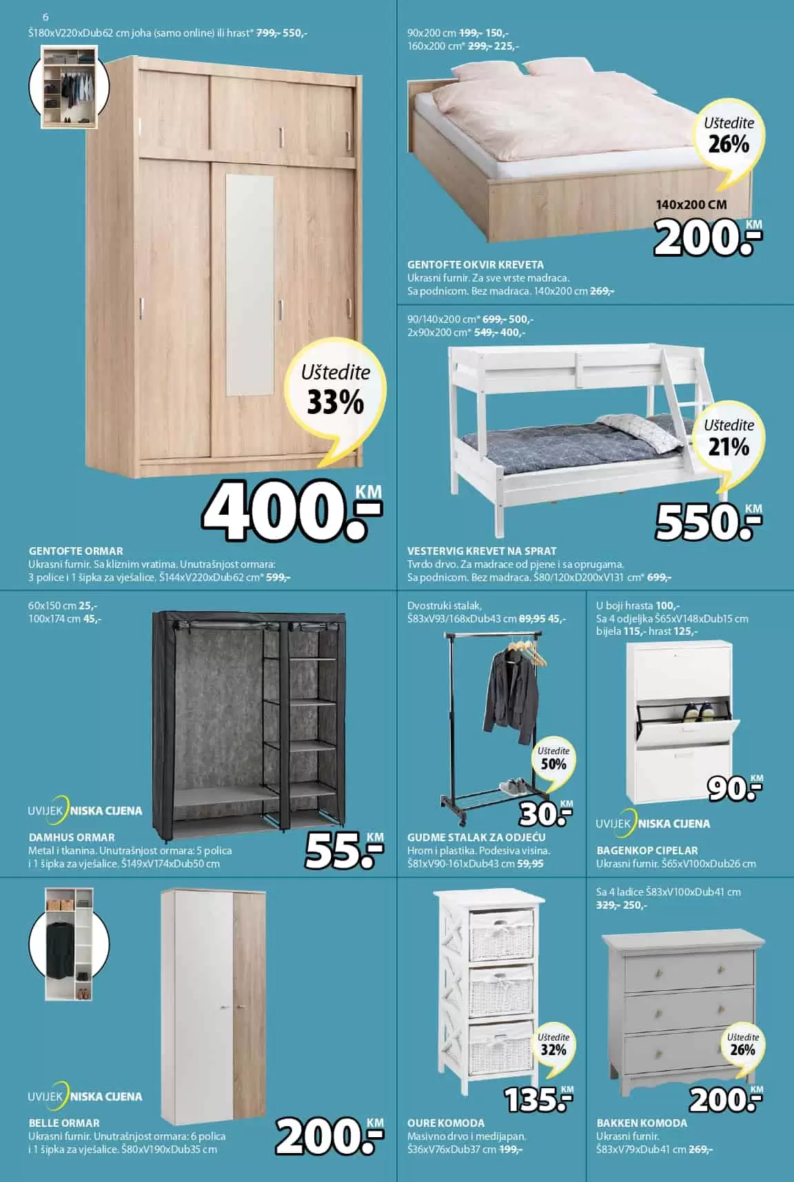 jysk akcijski katalog. jysk raspodaja. jysk snizenje. jysk popust. ormar. polica. krevet na sprat.