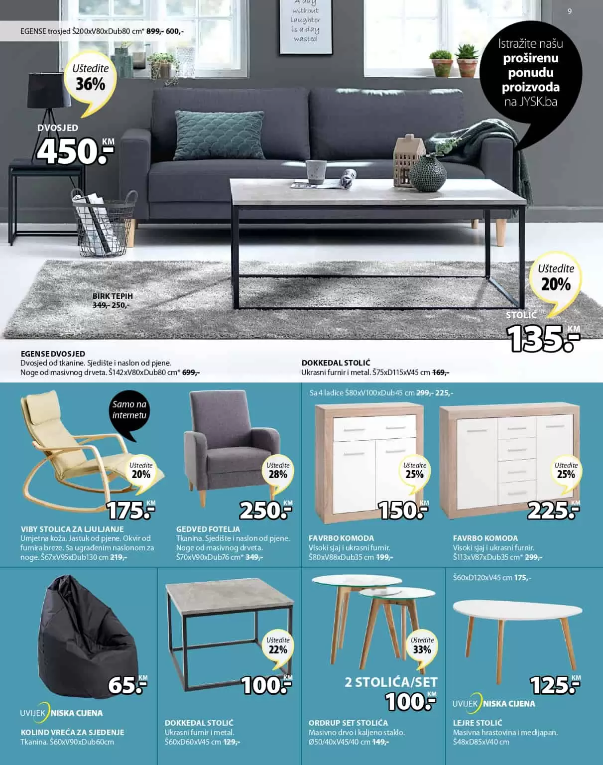jysk akcijski katalog. jysk raspodaja. jysk snizenje. jysk popust. jorgan jastuk. trosjed. kauc