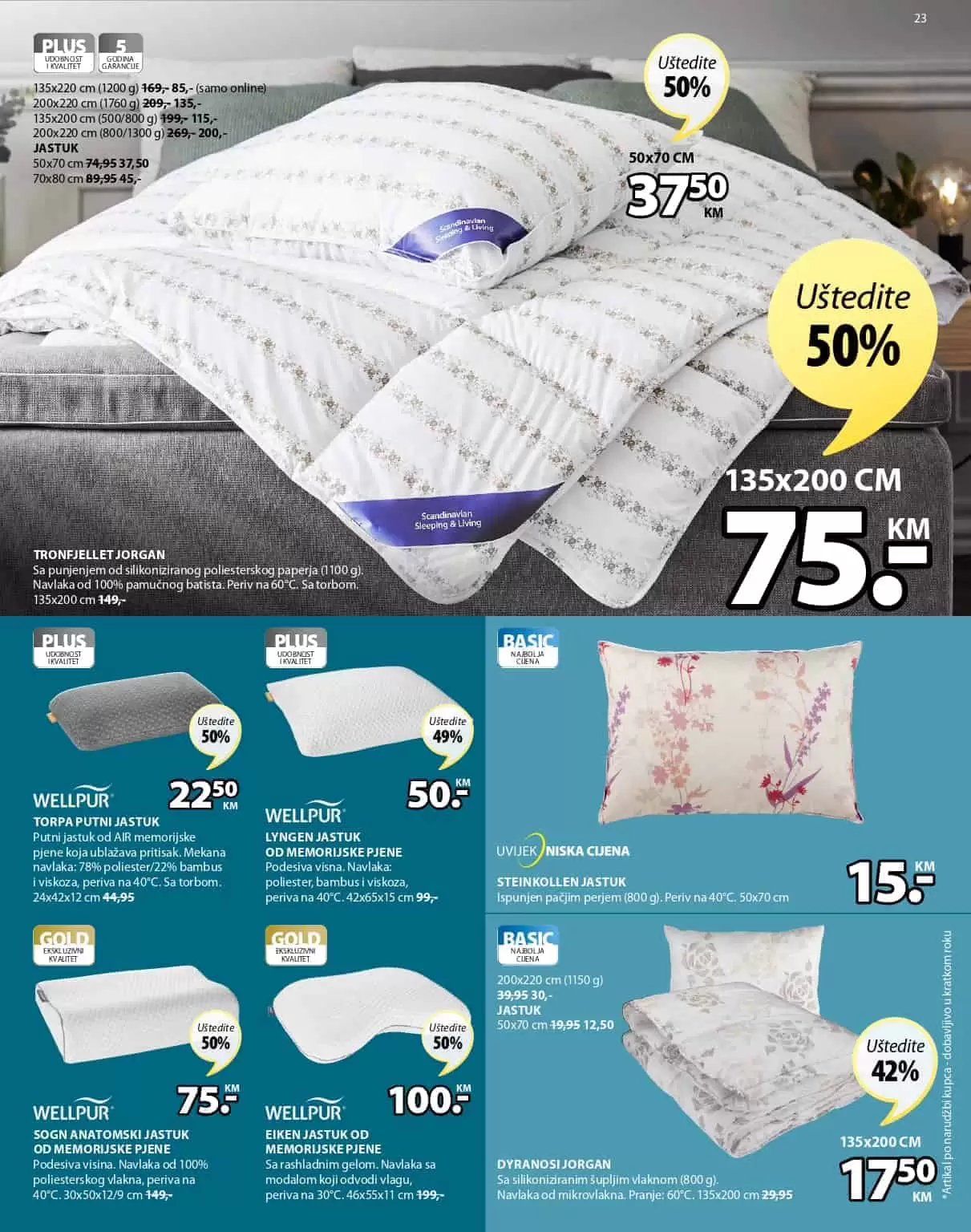 jysk akcijski katalog. jysk raspodaja. jysk snizenje. jysk popust. lagani jorgan.