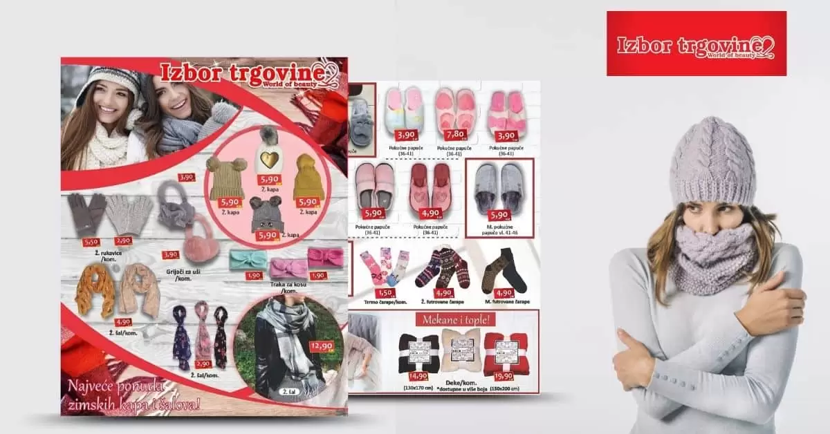 izbor trgovine akcijski katalog. snizenje. akcija. popust. tople ppauce. pokucnice. tople carape. debele carape. izbor trgovine akcijski katalog. snizenje. akcija. popust.