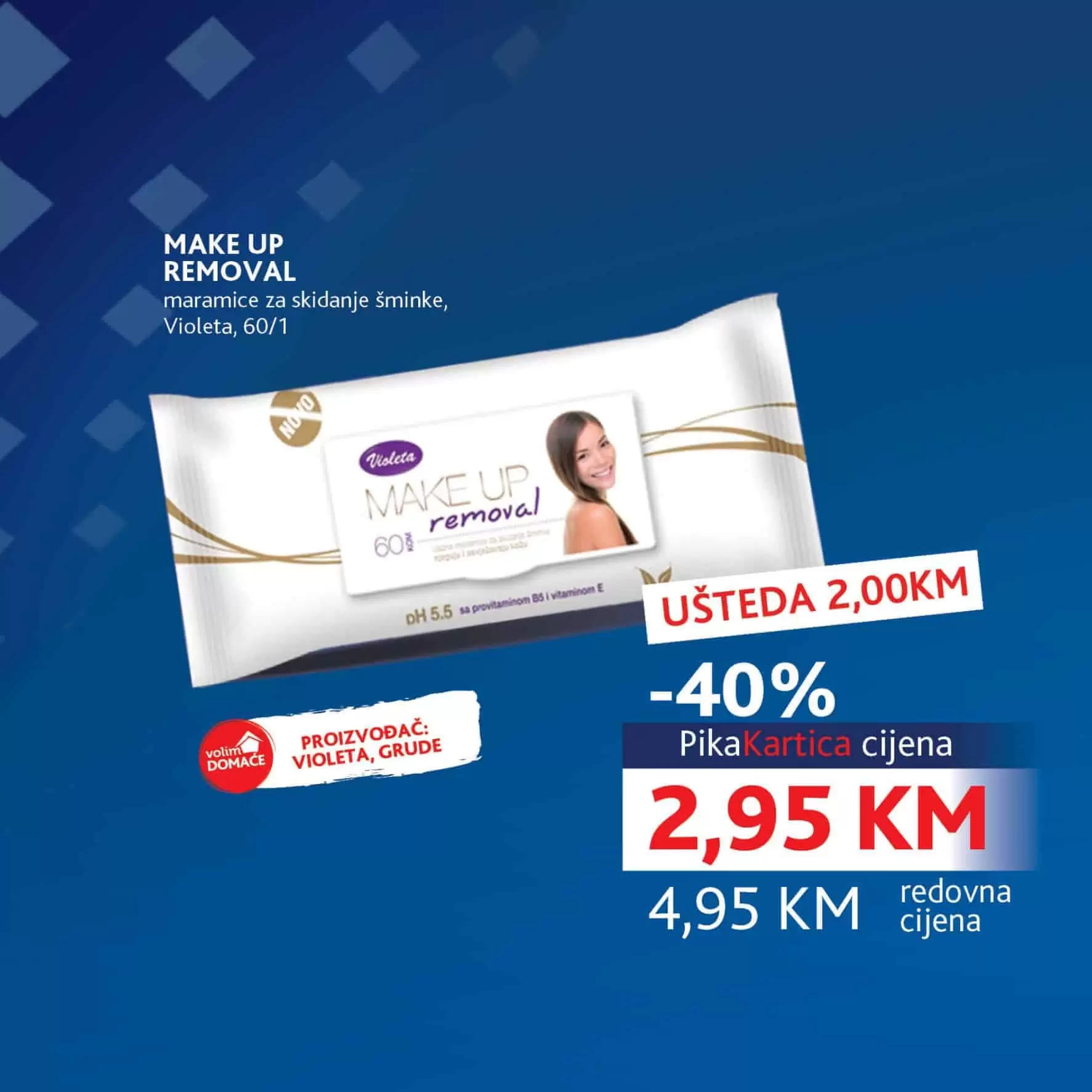 konzum pika kartica. ustedite sa pikom.  violeta vlazne maramice za skidanje sminke