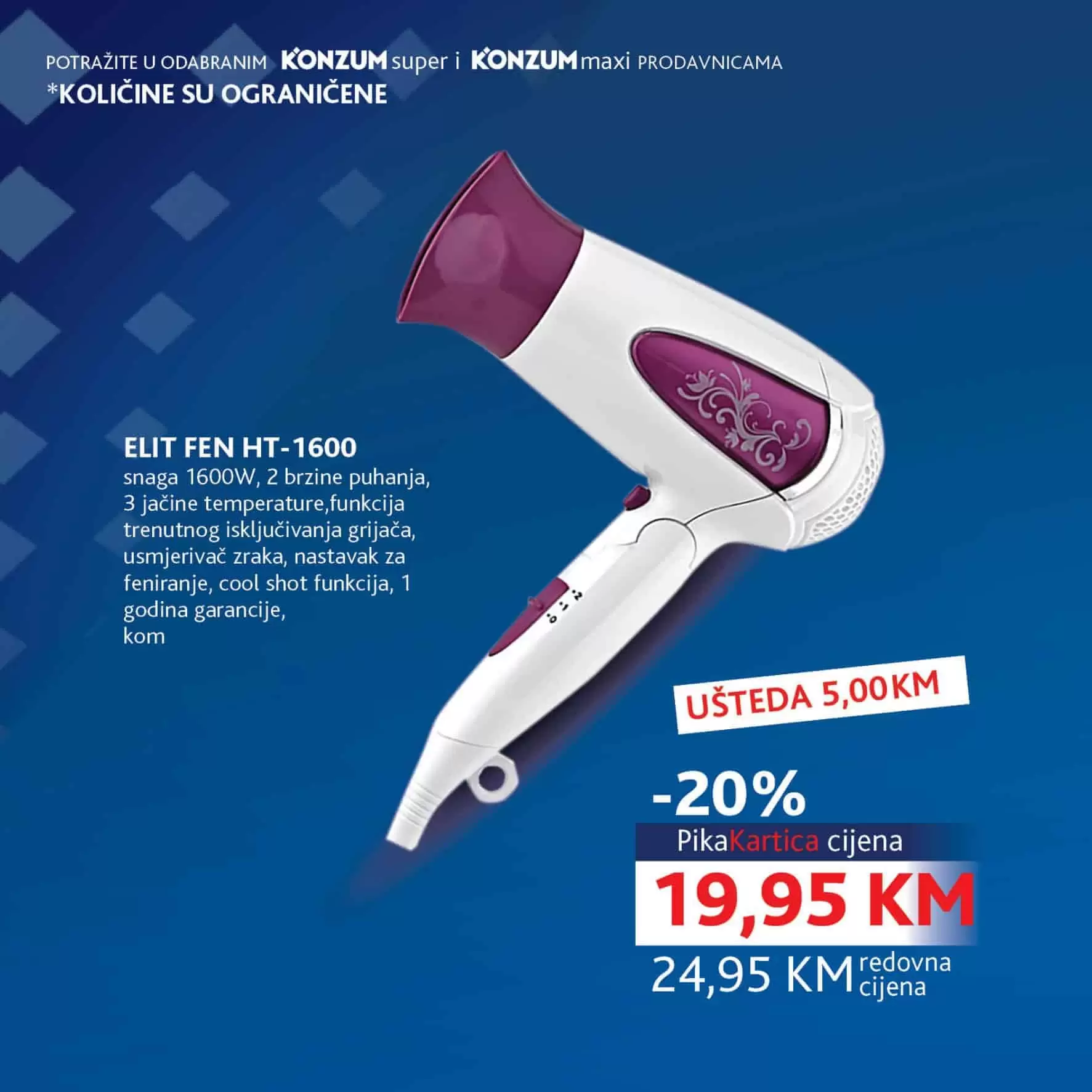 konzum pika kartica. ustedite sa pikom.  meric deterdzent fen za kosu