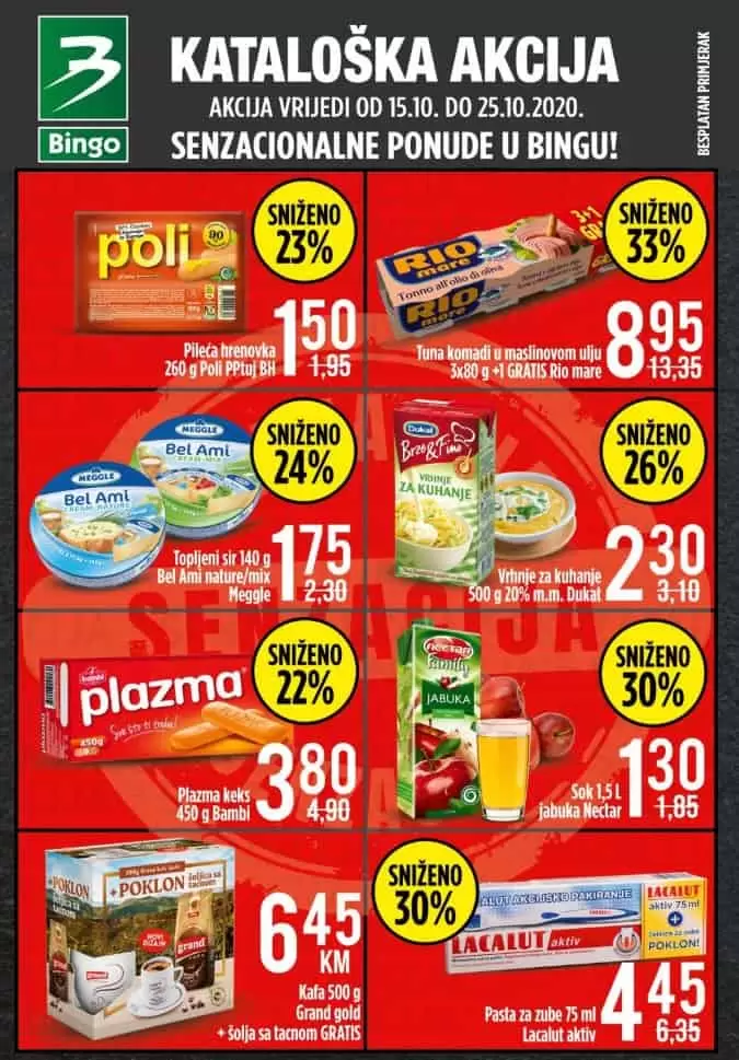 bingo senzacija. bingo snizenje. bingo akcija. bingo popust. 