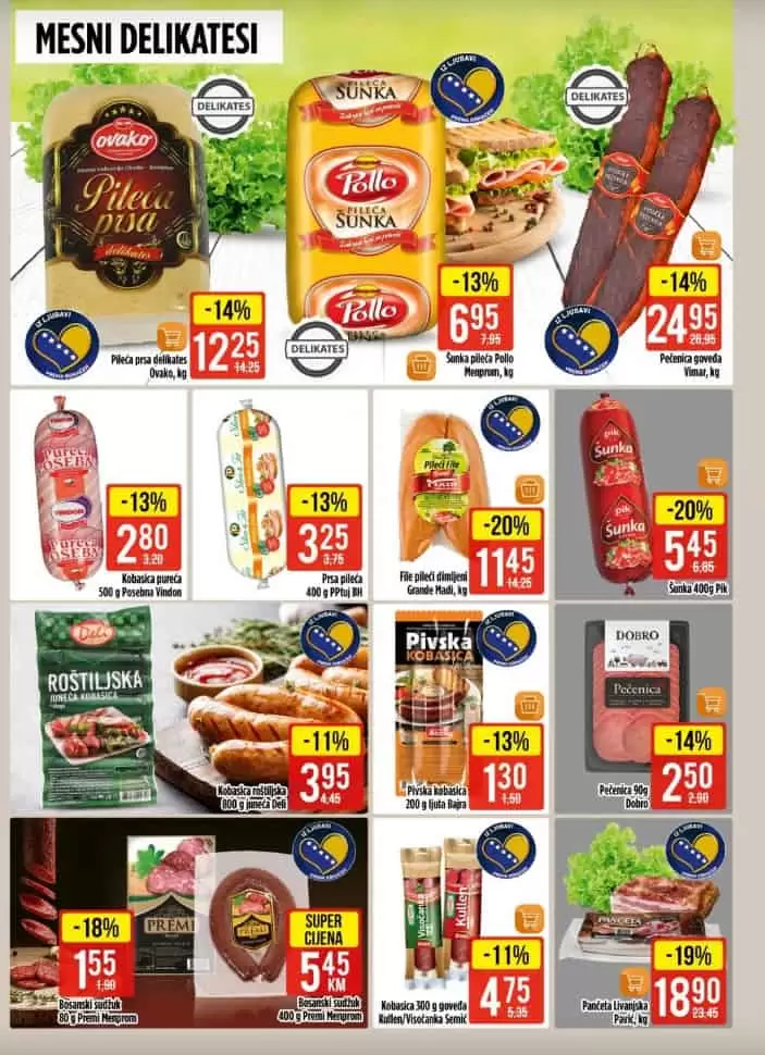 bingo senzacija. bingo snizenje. bingo akcija. bingo popust.  salama. mesne preradjevine. mesni asortiman. 