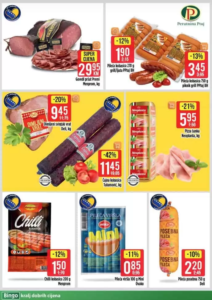 bingo akcija. bingo katalog. bingo akcija. bingo popust.  mesne salama, suhi meso. sudzuk. preradjevine. 