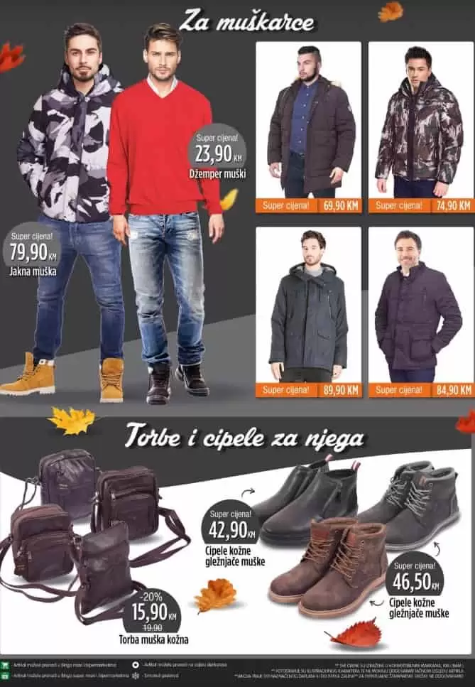 bingo super ponuda odjece.  zimska jakna.  topla jakna. torba. 