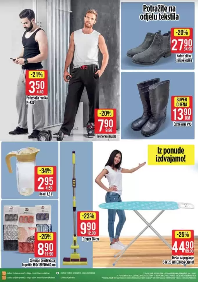 bingo vikend akcija. bingo snizenje. bingo akcija. bingo popust. cumene cizme. stol za peglanje.