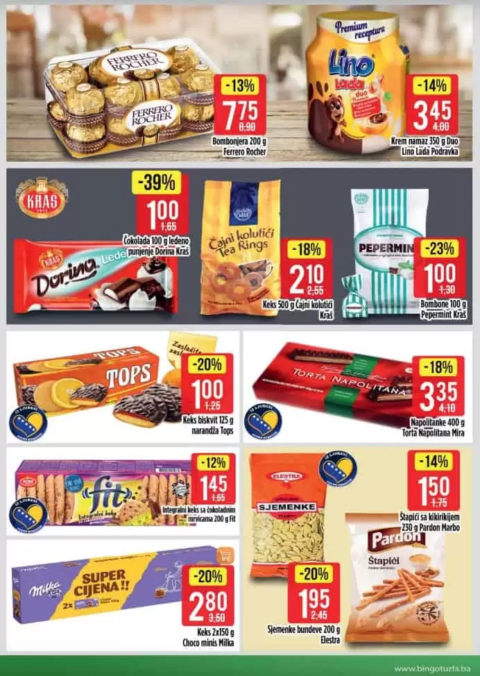 bingo akcija. bingo katalog. bingo akcija. bingo popust.  tops. dorina cokolada. 