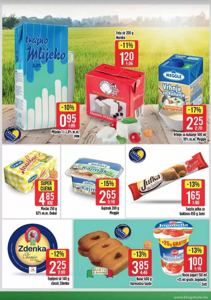 bingo akcijski katalog. snizenje. popust. akcija. snizeno.  zdenka sir, mlijeko 
