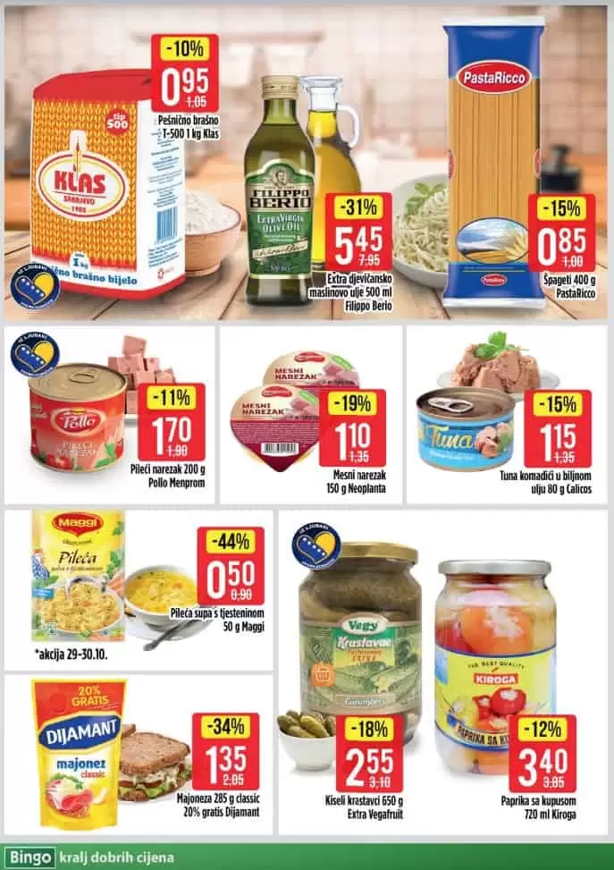 bingo akcijski katalog. snizenje. popust. akcija. snizeno.  klas brasno. 