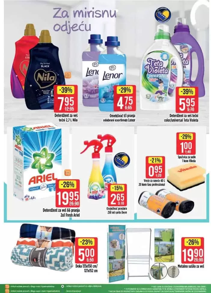 bingo akcijski katalog. snizenje. popust ariel deterdzent. akcija. snizeno.  lenor. 