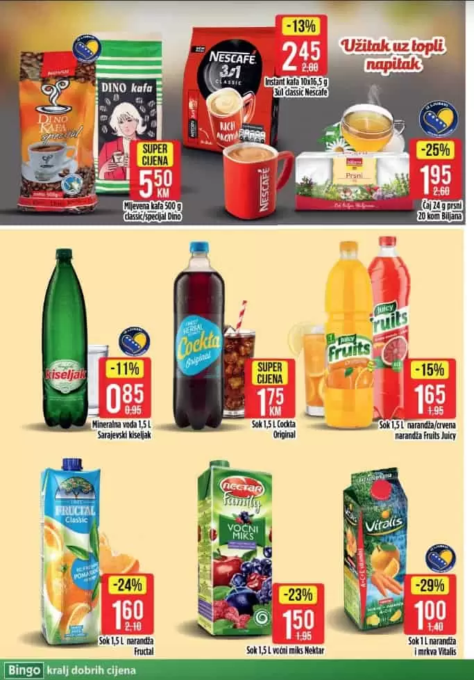 bingo akcija. bingo katalog. bingo akcija. bingo popust.  kisela voda. sok. 