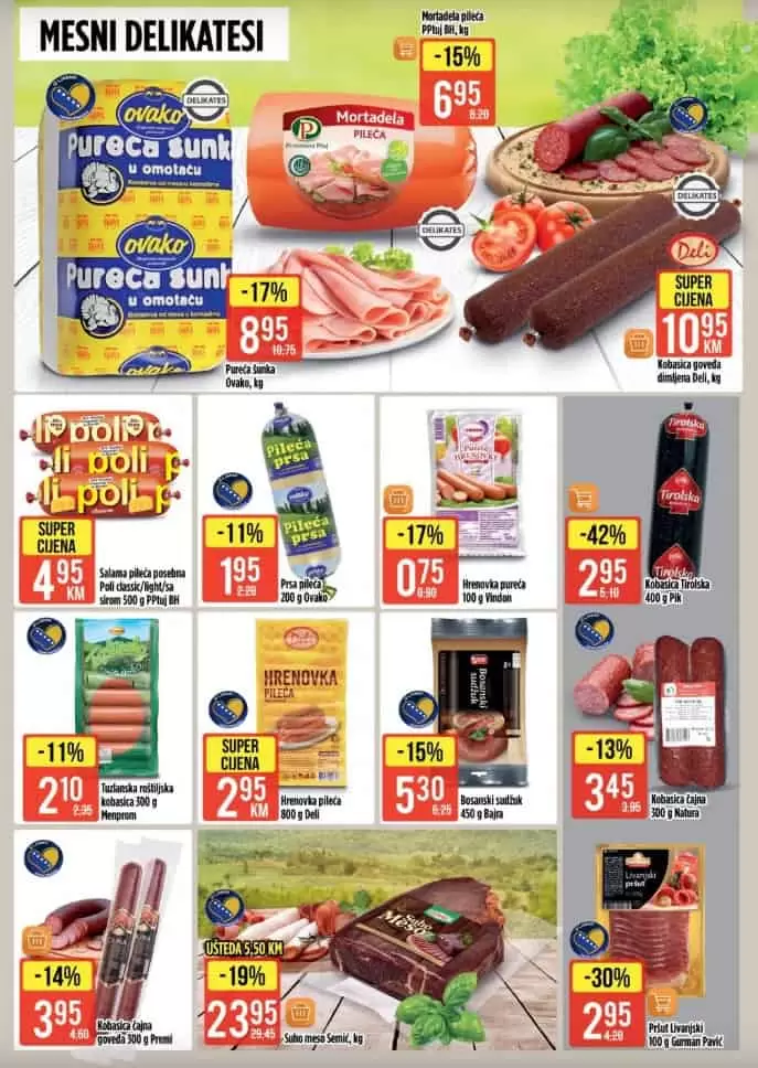 bingo akcijski katalog. snizenje. popust. akcija. snizeno.  mesne preradjevine. sta stvaiti u sendivc. dorucak. 