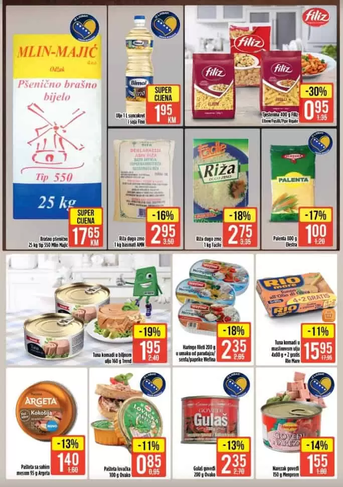 bingo akcijski katalog. snizenje. popust. akcija. snizeno.  riza. palenta. kako napraviti puru. 