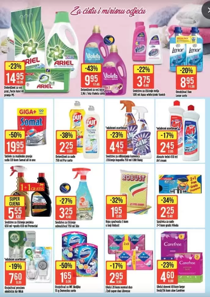 bingo akcijski katalog. snizenje. popust. akcija. snizeno.  somat tablete. persil deterdzent. Omeksivac lenor. duel najljepsi omeksivac. koji omeksivac najduze ostaje na odjeci. 
