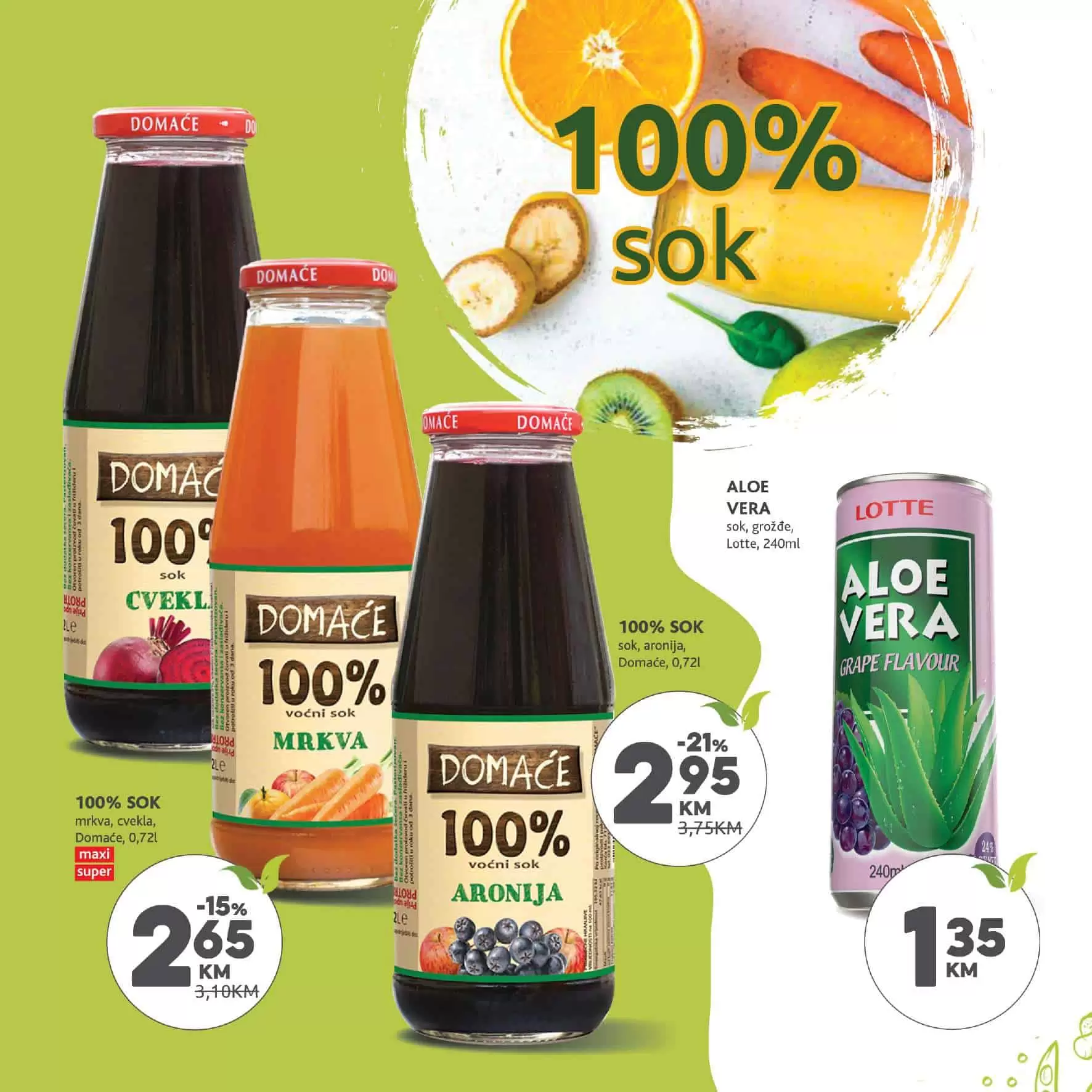 100% prirodni sokovi. 