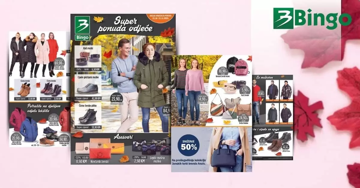 bingo super ponuda odjece. zimska jakna. topla jakna. torba.