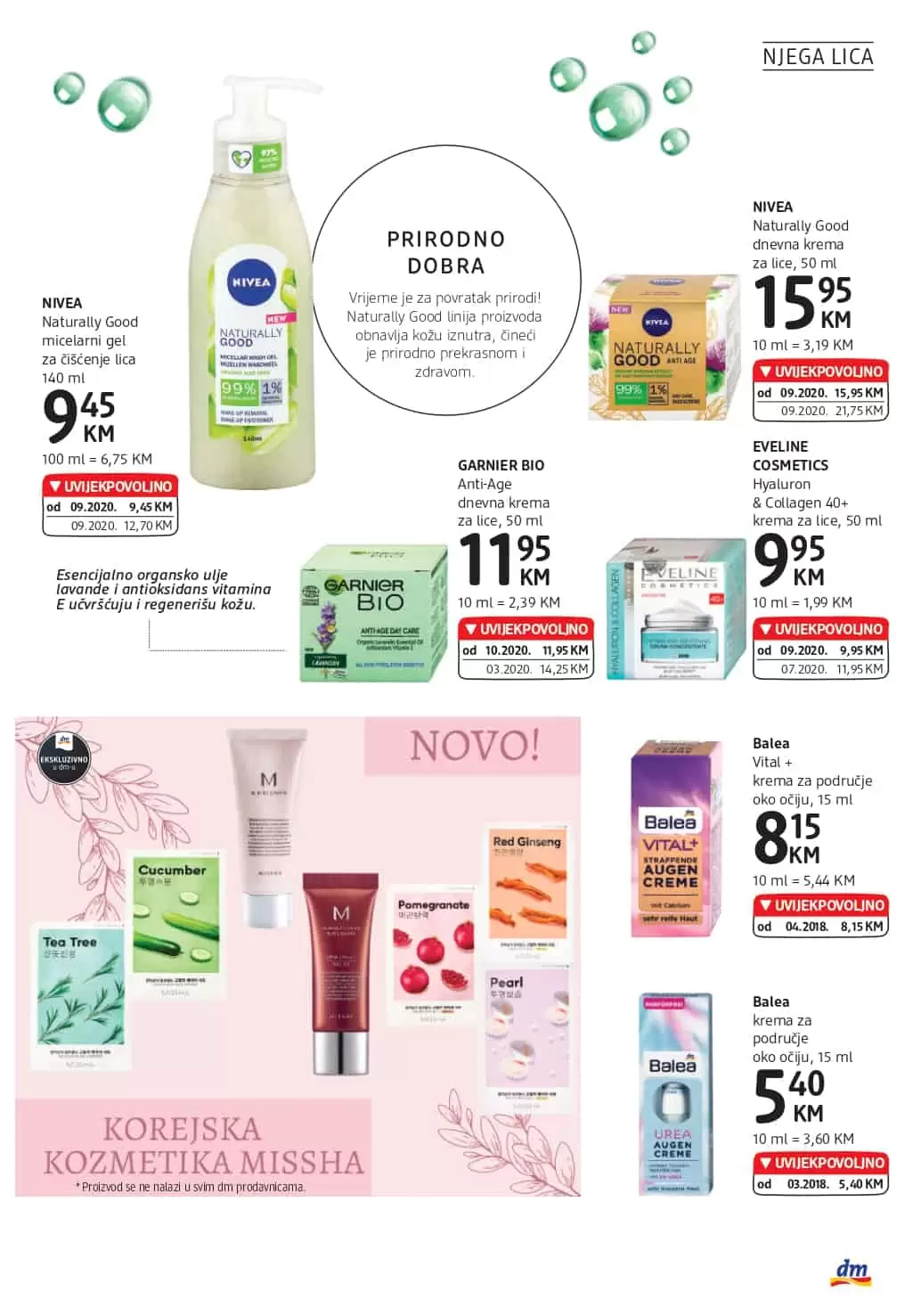 nivea proizvodi za njegu lica. balea krema za lice. garnier krema za lice