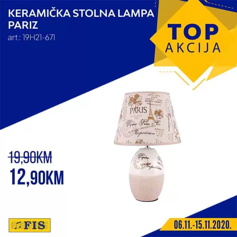 Fis TOP akcija. Fis snizenje.  keramicka stolna lampa