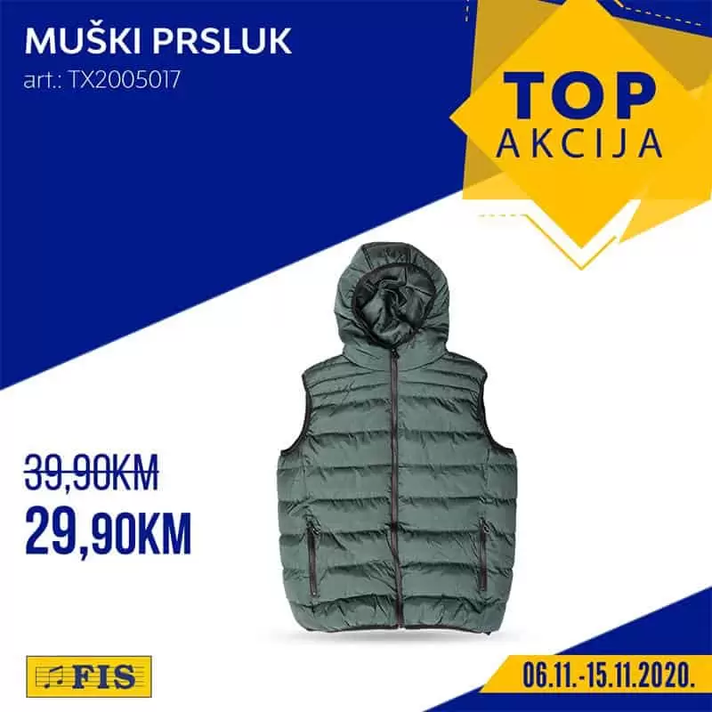 Fis TOP akcija. Fis snizenje.  muski prsluk
